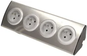 Gniazdka elektryczne - Orno Gniazdo meblowe 4x250V AC INOX OR-AE-1340 OR-AE-1340 - miniaturka - grafika 1