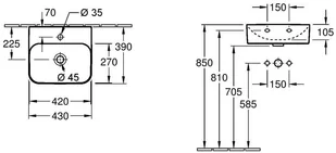 Villeroy & Boch Finion 430x390 436443R1 - Umywalki - miniaturka - grafika 2