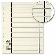 Przekładki do segregatorów - Oxford przekładki z kartonu z recyklingu do formatu DIN A4 opakowanie 100 szt. z perforacją i czarnym nadrukiem linii w kolorze chamois - miniaturka - grafika 1