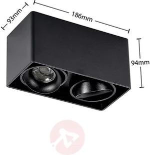 Arcchio Arcchio Kubika downlight GU10, 2-pkt., czarny - Lampy sufitowe - miniaturka - grafika 3