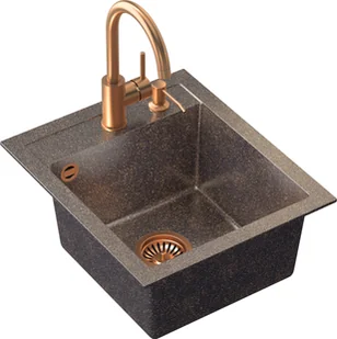 STEINER Quadron Zlewozmywak granit + bateria + dozownik miedź JOHNNY 100 ART4350C1BP_3323502_PVDBSC1_D - Zlewozmywaki z baterią - miniaturka - grafika 4