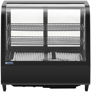 Royal Catering Witryna chłodnicza 100 l 3 poziomy czarna RCCC-100-BT - Szafy i witryny chłodnicze - miniaturka - grafika 5