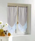 Zasłony - Douceur d'Intérieur douceur D l'intérieur 1620387 zasłona, Pompon/welon, 60x120 cm, biały/szary, 2 sztuki 1620387 - miniaturka - grafika 1