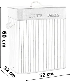 Kosz narożny na pranie bambusowy 60L biały - Kosze na bieliznę - miniaturka - grafika 12