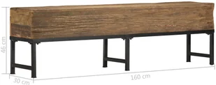 vidaXL Ławka, 160 cm, lite drewno odzyskane vidaXL - Ławki do przedpokoju - miniaturka - grafika 5