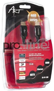 Art Kabel HDMI AL-01 ( HDMI 1.4 - HDMI 1.4 M-M 1,5m czarny ) RTVARRPAK0041 [2330676] - Kable - miniaturka - grafika 2