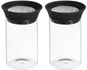 Cukiernice - H+H H & H minimum opakowania 2 cukierinczka/kakao, ze stali nierdzewnej, czarny/przezroczysty, 7.5 x 7.5 x 12 cm 8003512583445 - miniaturka - grafika 1