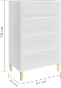 vidaXL Lumarko Szafka, biała, 57x35x90 cm, płyta wiórowa 806121 - Szafki do salonu - miniaturka - grafika 7