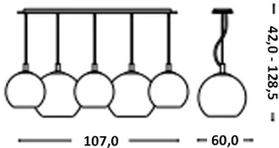 IDEAL LUX Lampa Wisząca Discovery Fade Sp5 Cromo 138305 Wys. 42,0 - 128,5 - Lampy sufitowe - miniaturka - grafika 2