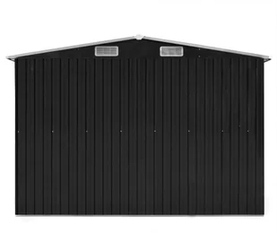 vidaXL Szopa ogrodowa, 257 x 398 x 178 cm, metal, antracytowa - Altany ogrodowe - miniaturka - grafika 6