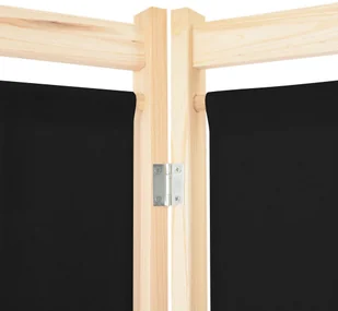 vidaXL Parawan 5-panelowy, czarny, 200 x 170 x 4 cm, tkanina vidaXL - Parawany - miniaturka - grafika 5
