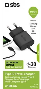 SBS USB-C UFC 3.1A - Ładowarki do telefonów SBS USB-C UFC 3.1A - Ładowarki do telefonów - miniaturka - grafika 1