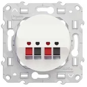 Gniazdka elektryczne - Schneider Gniazdo podtynkowe głośnikowe podwójne Odace S520488 białe - miniaturka - grafika 1