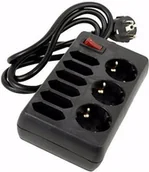 Listwy zasilające - REV Listwa zasilająca Socket line 9-fold 1,4 m with switch black - 00250171 - miniaturka - grafika 1