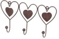 Wieszaki i stojaki - METALOWY WIESZAK ŚCIENNY - POTRÓJNY Serca - Heart in Heart CIM012 - miniaturka - grafika 1