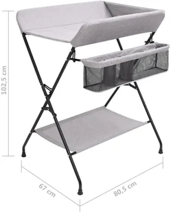 VidaXL Lumarko Stolik do przewijania, jasnoszary, żelazny 10265 VidaXL - Przewijaki - miniaturka - grafika 10