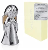 Wyposażenie pokoiku dziecięcego - Figurka srebrna Aniołek Prezent Chrzest Grawer - miniaturka - grafika 1
