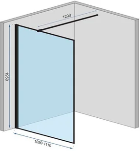Rea łazienka z wyobraźnią Ścianka szklana Bler-1 czarna loft 110 cm K7956 - Ścianki i drzwi prysznicowe - miniaturka - grafika 3