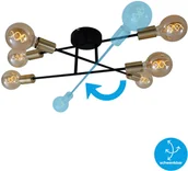 Lampy sufitowe - Briloner Lampa sufitowa 3868-065 Black Steel 6-punktowa - miniaturka - grafika 1