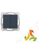 Wyłączniki światła i elektryczne - Schneider Electric SEDNA Wyłącznik świecznikowy 2 podwójny 1-biegunowy grafit SDN0300170 SDN0300170/SCH - miniaturka - grafika 1