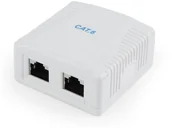 Pozostałe akcesoria sieciowe - Gembird gniazdo natynkowe ekrranowane 2xrj45 kat ncac-2f6-01 NCAC-2F6-01 - miniaturka - grafika 1