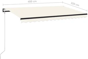 VidaXL Lumarko Automatycznie zwijana markiza, 400 x 350 cm, kremowa! 3069187 VidaXL - Markizy - miniaturka - grafika 8