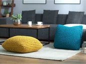 Taborety i hokery - Beliani Puf 50 x 31 cm żółty CONRAD - miniaturka - grafika 1