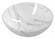 Umywalki - Sapho DALMA biały marmur 42x16,5 cm | MM117 - miniaturka - grafika 1