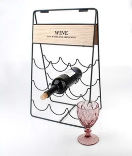 MONDEX STOJAK NA WINO METALOWY 9 BUTELEK 30x49x21cm MONDEX HTOP5098 00256J - Stojaki na wino - miniaturka - grafika 3
