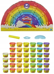 Play-Doh Tęcza zestaw zapas 40 tub + narzędzia - Masy plastyczne - miniaturka - grafika 2