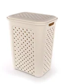 Akcesoria łazienkowe - Tontarelli Kosz na pranie brudownik Arianna 50,7 l kremowy (030700361) - miniaturka - grafika 1