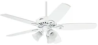 Wentylatory sufitowe - Hunter 50560 wentylator sufitowy Builder Plus skrzydła z lampką, biały, 132 cm 50560 - miniaturka - grafika 1