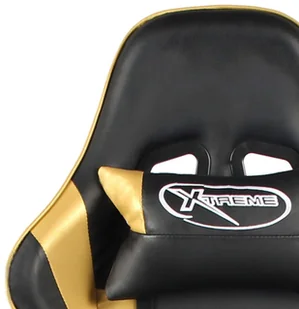 vidaXL Obrotowy fotel gamingowy, złoty, PVC 20492 - Fotele gamingowe - miniaturka - grafika 7