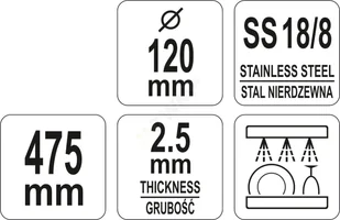 Yato ŁYŻKA CEDZAKOWA 300MM YG-02593 - Wózki na żywność - miniaturka - grafika 3