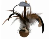 Zabawki dla kotów - Trixie Naturalna zabawka piłka z piórkami z mikrochipem 15 cm TX-45730 - miniaturka - grafika 1