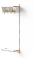 Meble do przedpokoju - AJ Produkty Wieszak ubraniowy JEPPE, 2 przegrody, moduł dodatkowy, 1790x600x310 mm, biały/brzoza - miniaturka - grafika 1