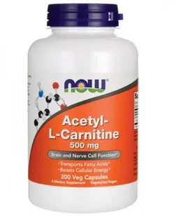 Now Foods NOW Acetyl L-Carnitine 500mg 200vegcaps - Spalacze tłuszczu - miniaturka - grafika 2