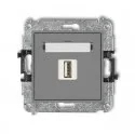 Gniazdka elektryczne - Karlik Mechanizm ładowarki USB pojedynczej 5V 2A szary mat MINI 27MCUSB-3 - miniaturka - grafika 1