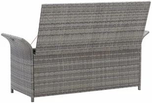 Ławka ze schowkiem i poduszką VIDAXL, szara, 138 cm - Ławki do przedpokoju - miniaturka - grafika 8