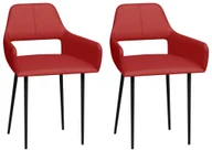 Krzesła - vidaXL Krzesła stołowe, 2 szt., czerwone, obite sztuczną skórą - miniaturka - grafika 1