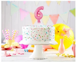 GoDan Balon foliowy "Cyfra 6 - Micro", 5", różowa BC-5RO6 - Balony i akcesoria - miniaturka - grafika 3