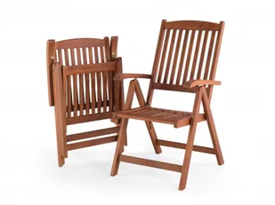 Beliani Zestaw 2 krzeseł ogrodowych drewnianych z niebieskimi poduszkami TOSCANA 174132 - Fotele i krzesła ogrodowe - miniaturka - grafika 9