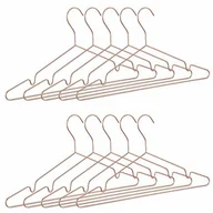 Wieszaki do szafy - Relaxdays wieszaki na ubrania w kolorze różowego złota, zestaw 10 sztuk, 3 mm grubości, eleganckie wieszaki druciane, błyszczące wieszaki, nie zajmują dużo miejsca, 42 cm, miedź - miniaturka - grafika 1