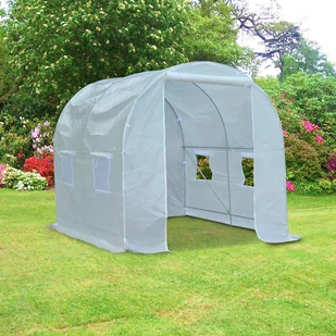 Outsunny SZKLARNIA OGRODNICZA TUNEL biała 2,5x2x2m - Szklarnie ogrodowe - miniaturka - grafika 2