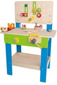 Mały majsterkowicz - Hape International Meister stół warsztatowy 32 części, jeden rozmiar - miniaturka - grafika 1