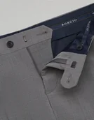 Spodnie męskie - Borgio Eleganckie spodnie saluzzo szary slim fit - miniaturka - grafika 1