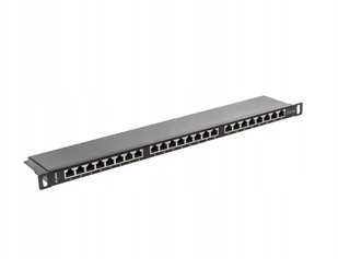 Lanberg Patch panel 24port 0.5U CAT.5e Ekranowany Czarny PPS5-0024-B - Akcesoria do szaf serwerowych - miniaturka - grafika 2
