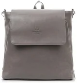 Plecaki - Daniela damski plecak ze skóry włoski 2w1 szary - miniaturka - grafika 1