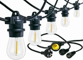Lampy ogrodowe - LEDIGO Girlanda ogrodowa 5m 10xE27 IP44 biała + 10 żarówek 1W 059-05M-X10-3 - miniaturka - grafika 1