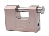 Kłódki - LOB Kłódka trzpieniowa KTD 60 mm mosiężna satynowa - miniaturka - grafika 1